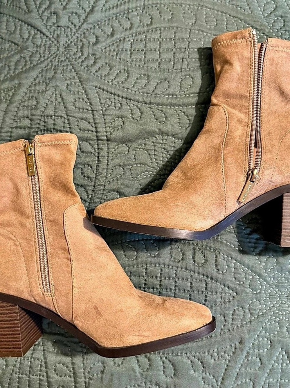 Anne Klein Akastrid Heeled Ankle Boots Brown Size 7.5M